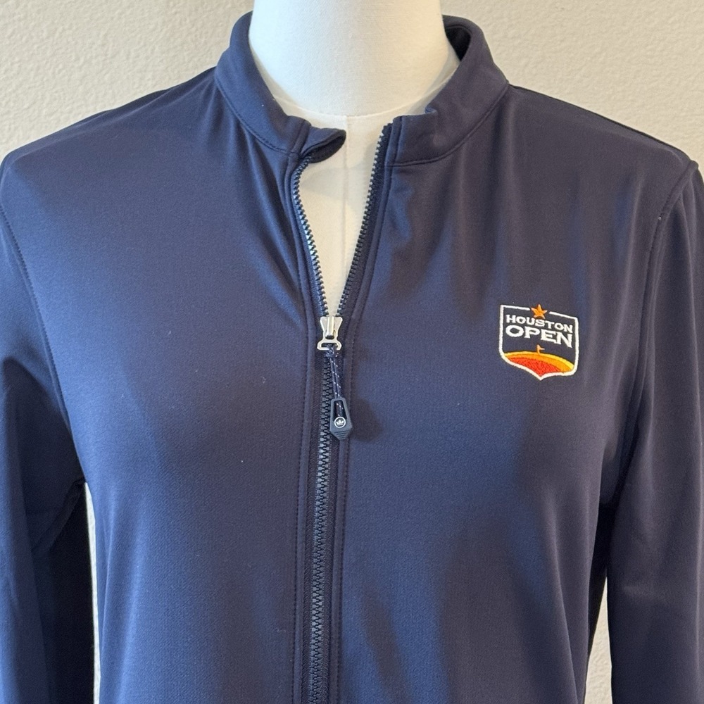 Peter Millar Womens M Houston Open Golf Jacket Navy Full Zip Preppy Country Club